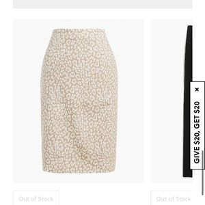 Jcrew leopard printed basketweave pencil skirt